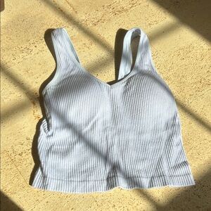 Women's V-Neck Ribbed Tank Top - Light Blue